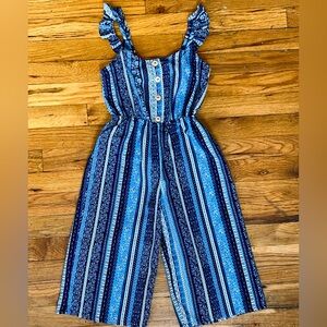 Bohemian Romper Sz 7 Girls Blue Summer Boho